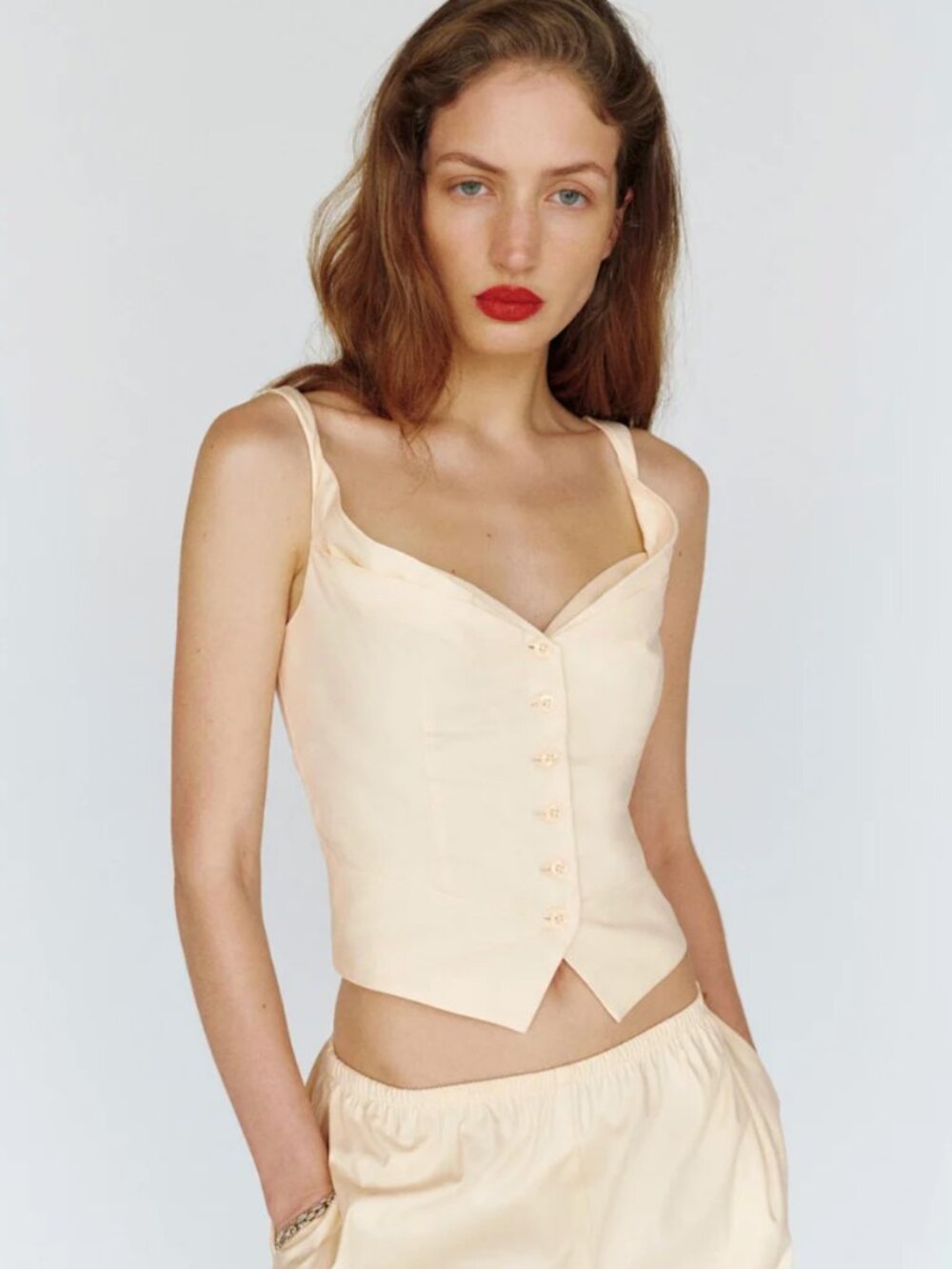 Reformation Tana Top Ivory - Size 6